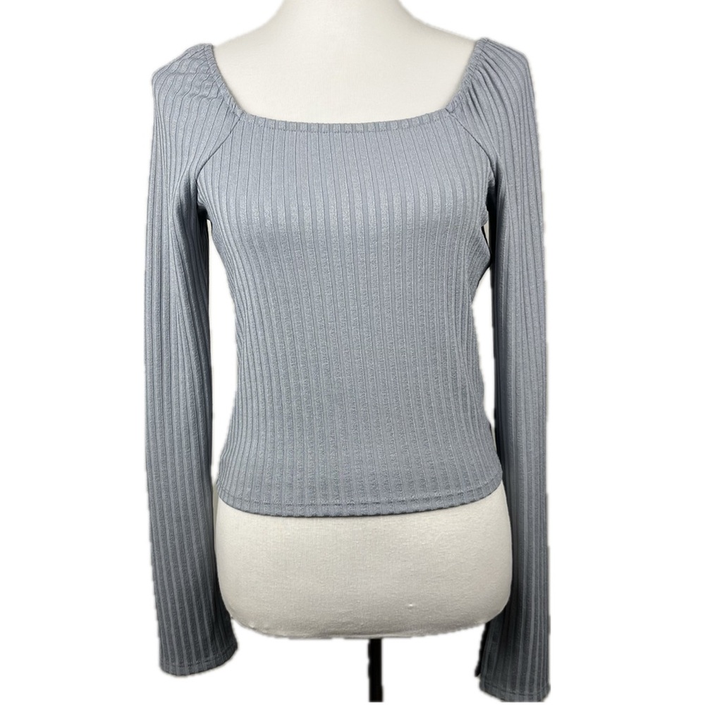 Madewell Square Neck Top Size M Fitted Ribbed Cropped Clean girl Y2K 90’s Model